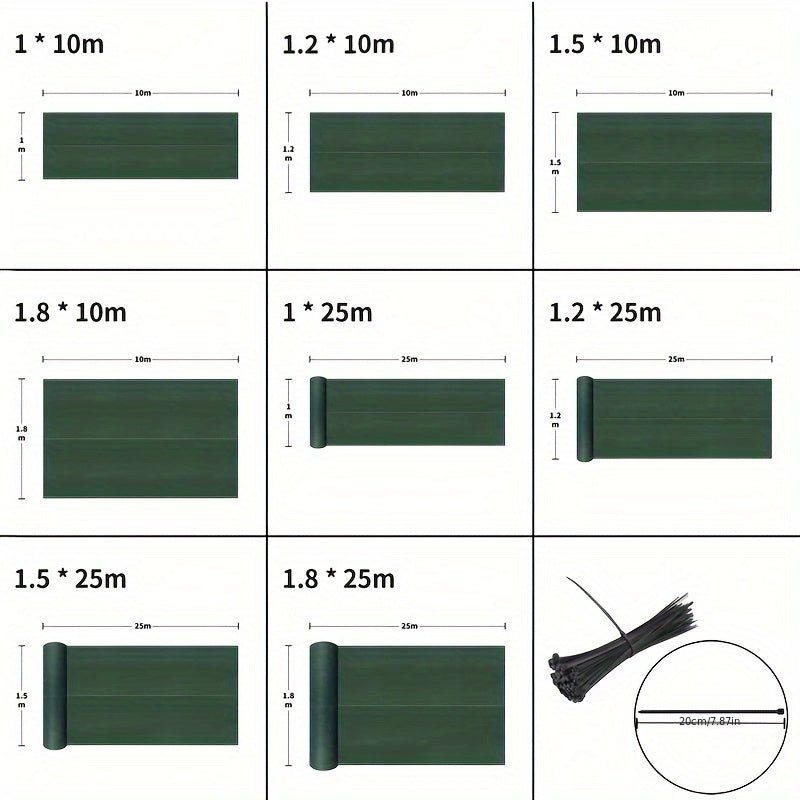 Écran de confidentialité de 100 cm pour balcon, terrain de sport et jardin, filet d'ombrage 150 g/m² avec  UV et design -vent, inclut attaches en gris foncé vert