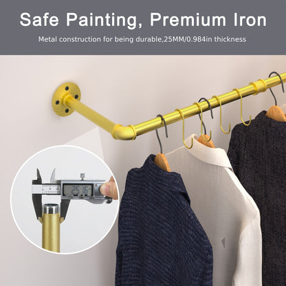Portant à vêtements tubulaire industriel : Portant mural pour vêtements avec barre de suspension amovible pour chambre, magasin de détail