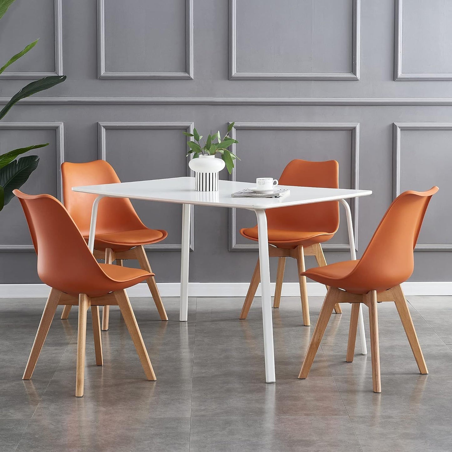 Ensemble de 4 chaises de salle à manger MCC Direct, chaises de cuisine, chaises de bureau, chaise coquille de designer, "Eva" disponible en 7 couleurs tendance