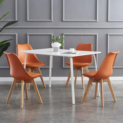 Ensemble de 4 chaises de salle à manger MCC Direct, chaises de cuisine, chaises de bureau, chaise coquille de designer, "Eva" disponible en 7 couleurs tendance