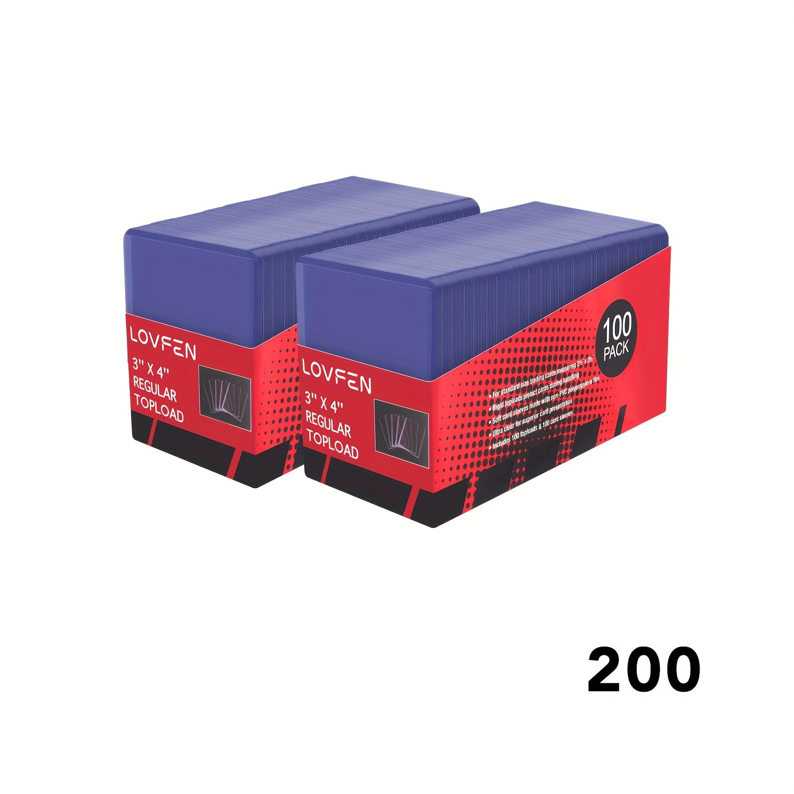 LOVFEN - 200 Cartes 35Pt à Chargement Supérieur - Transparent, Matériau PVC Robuste 35Pt, Sûr et Sans Acide, 2 Paquets de 100 - Parfait pour le Rangement et l'Exposition, Idéal pour les Cadeaux d'Halloween et de Noël