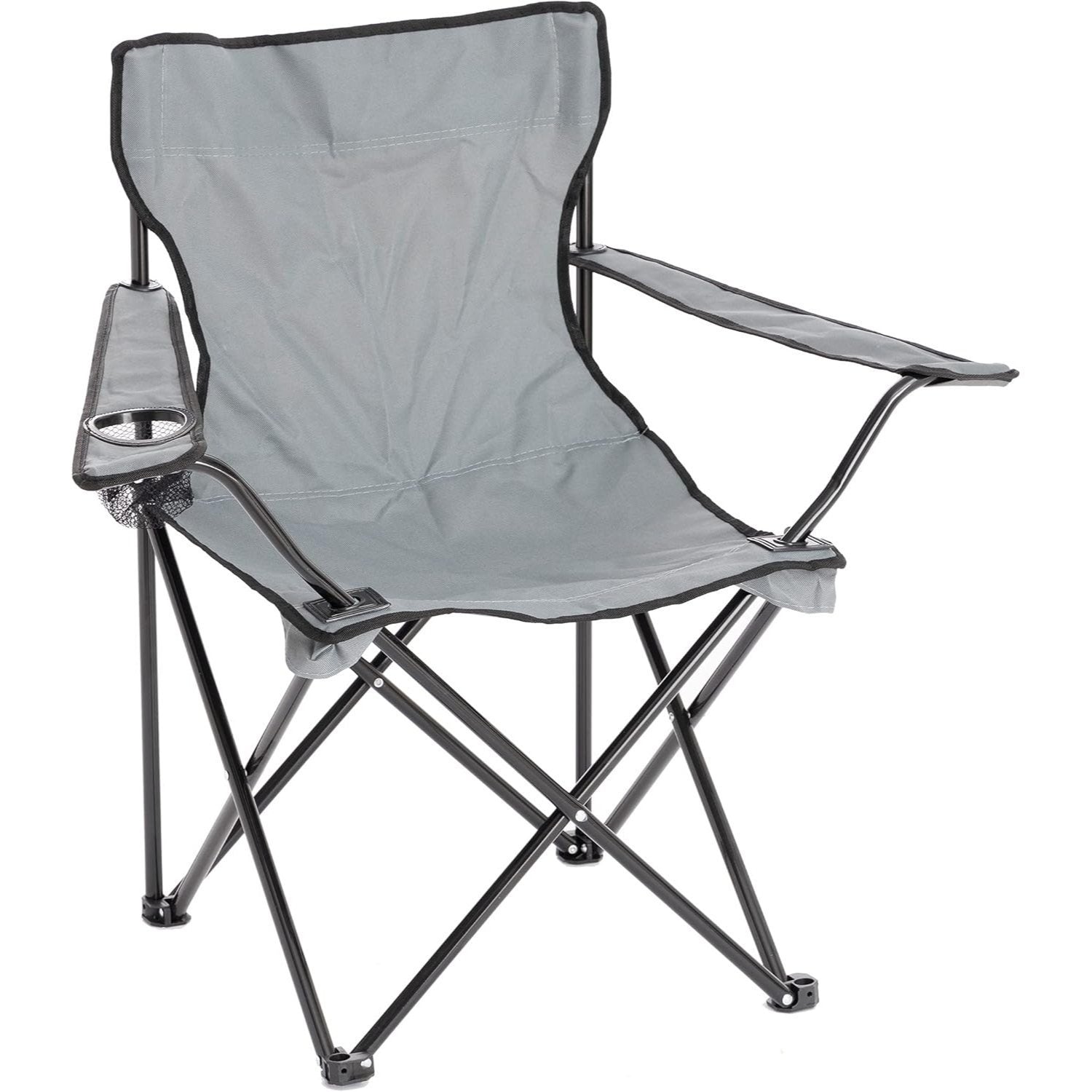 Chaise de camping pliable Baroni Home pour jardin d'extérieur, chaise de camping pliable portable, chaise de camping et de pêche avec porte-gobelet, 20X20X31 pouces (50X50X80 cm)