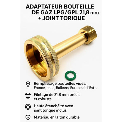 Adaptateur Bouteille de Gaz LPG/GPL, 21,8 mm pour animaux domestiques et maison – vue principale