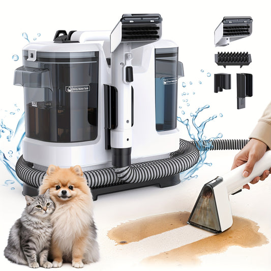 Lubluelu Aspirateur Balai Puissant 16500Pa, Aspirateur Vertical Portable avec Outils Multifonctions, Double Réservoir d'Eau, Design Économiseur d'Espace, Nettoyage en 3 Étapes, pour Tapis, Animaux, Sièges de Voiture, Canapé, Fauteuil, Noël & Halloween