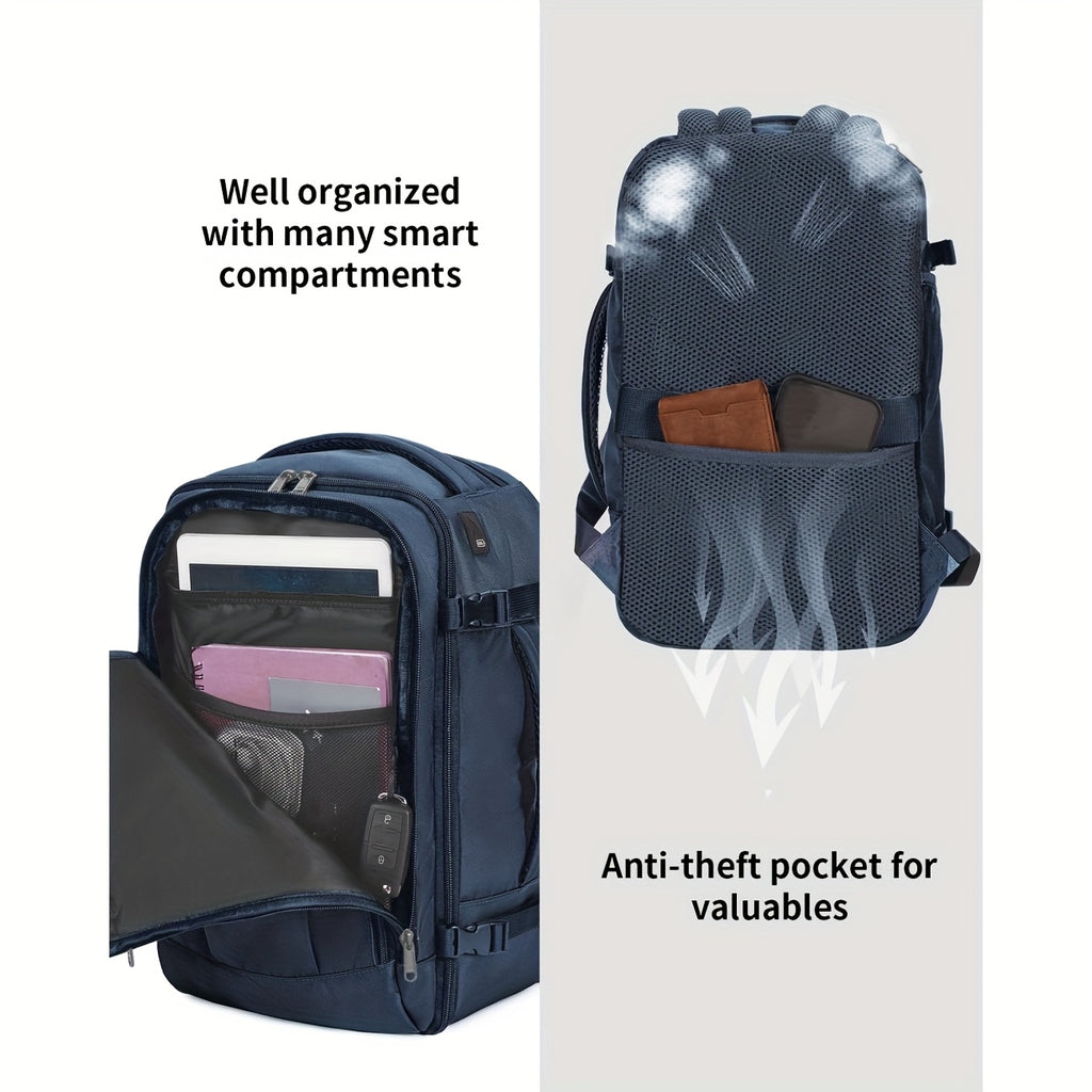 Sac à Dos Approuvé pour Vol de 25L avec 13 Compartiments Tout-en-Un, Ouverture à 180° et Poche pour Bagage - Idéal pour Hommes et Femmes, Cadeau de Noël