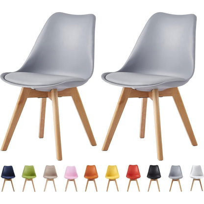 Ensemble de 2 chaises de salle à manger MCC Direct, chaise de cuisine, chaise de bureau, chaise de salon, chaise coquille de designer Eva, disponible en 7 couleurs
