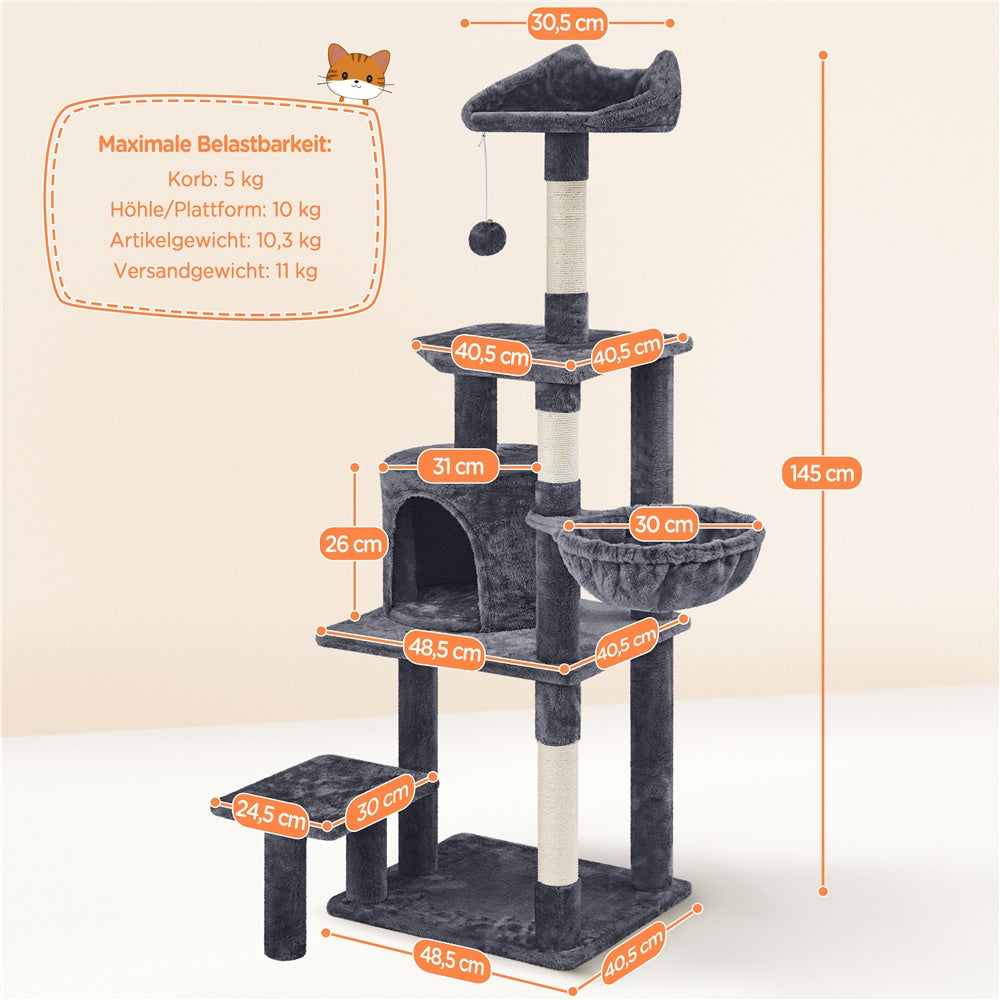 Arbre à chat, 145 cm pour animaux et maison – vue détaillée 3