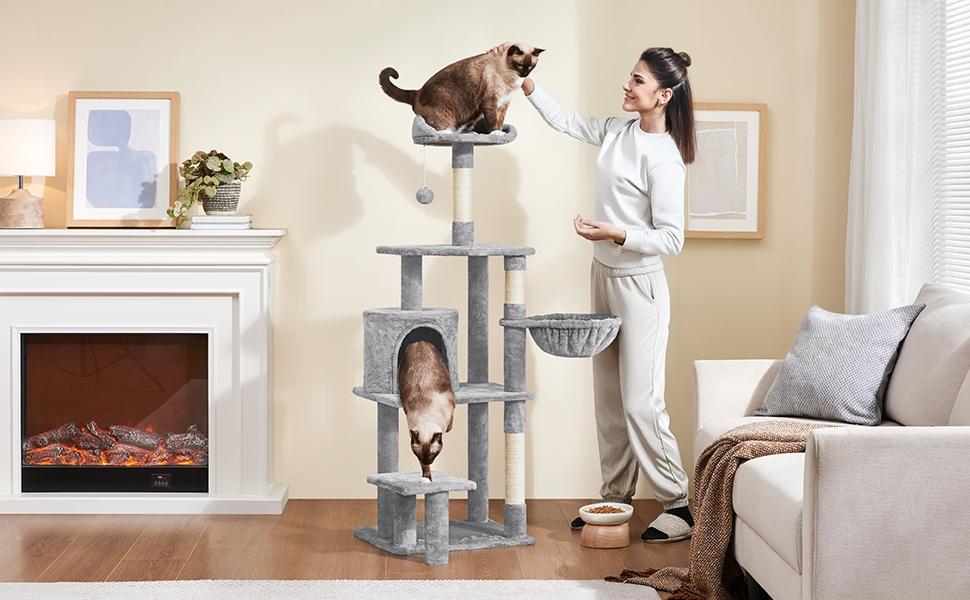 Arbre à chat, 145 cm pour animaux et maison – vue détaillée 10