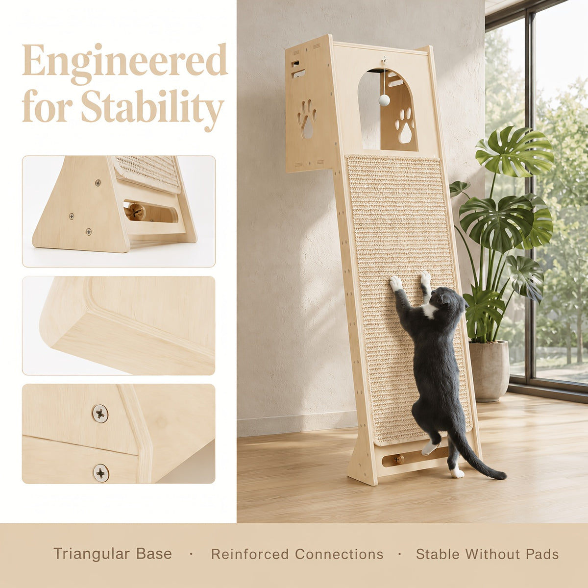 Arbre à chat, 150 cm pour salon et maison – vue détaillée 5