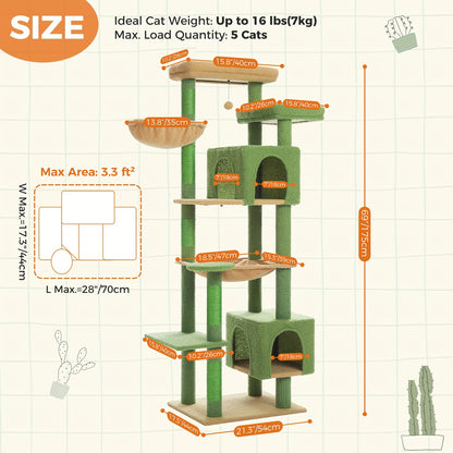 Arbre à chat, 175 cm pour animaux et maison – vue détaillée 23