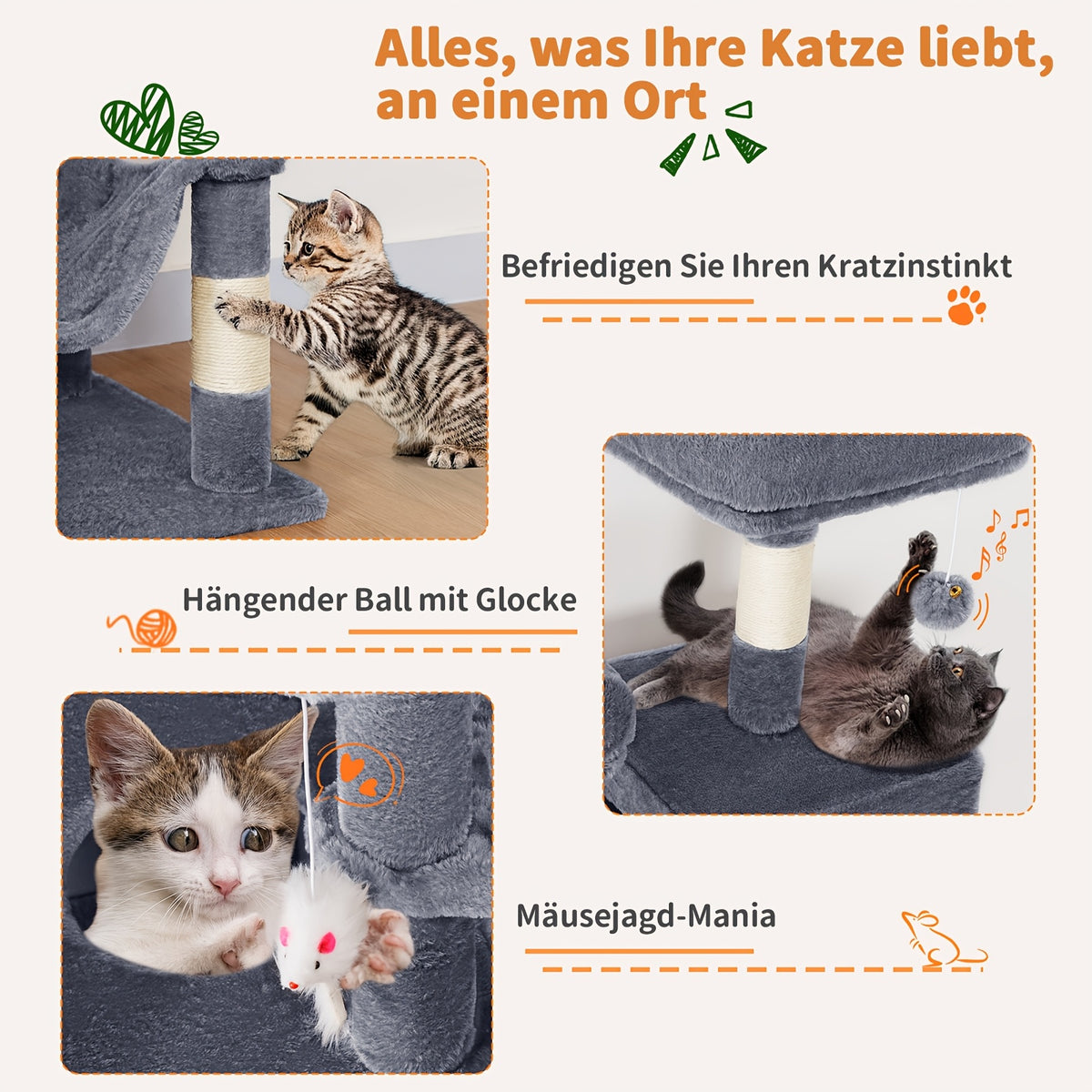 Arbre à chat, 180 cm pour animaux et maison – vue détaillée 2