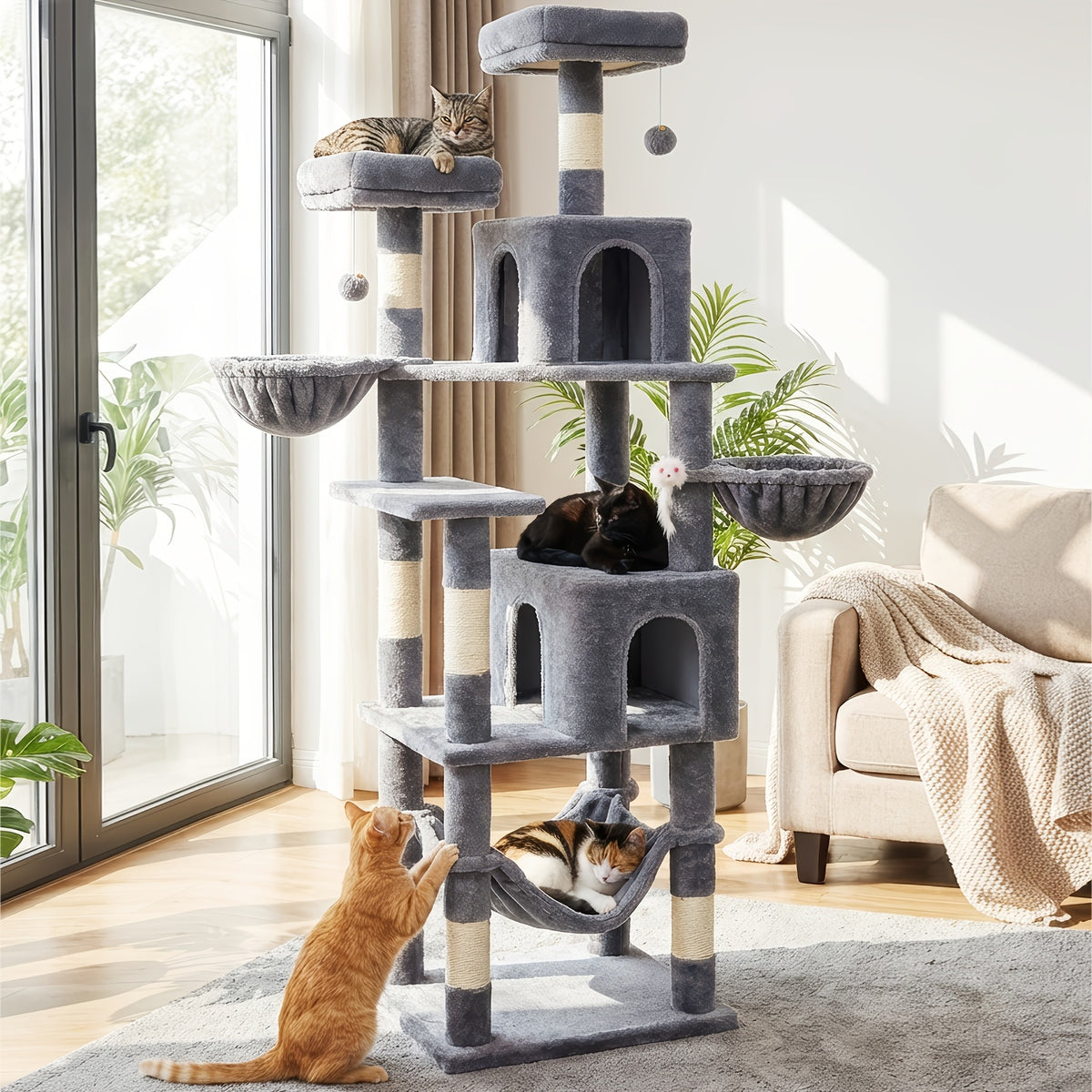 Arbre à chat, 180 cm pour animaux et maison – vue détaillée 5