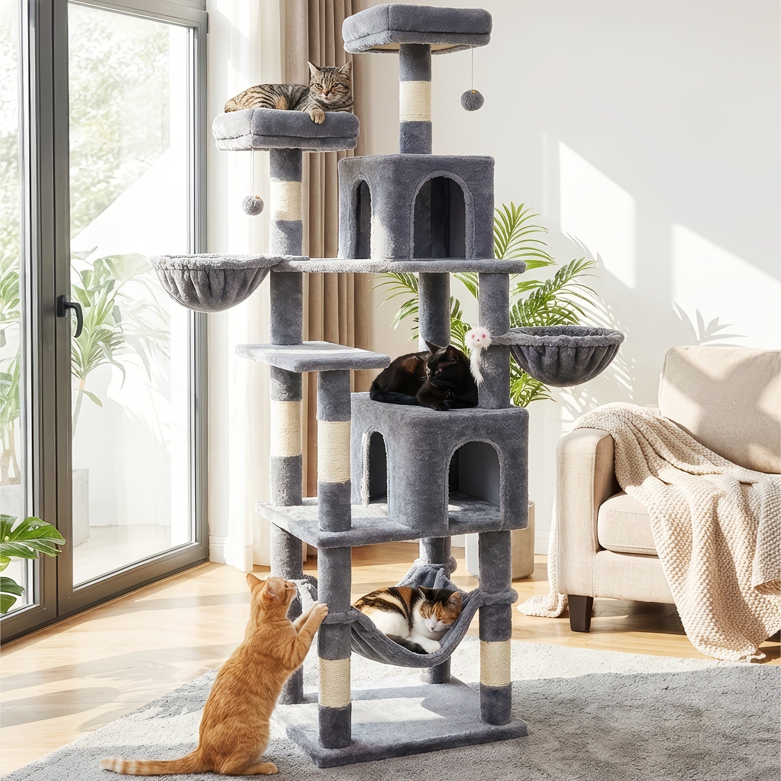 Arbre à chat, 180 cm pour animaux et maison – vue détaillée 5