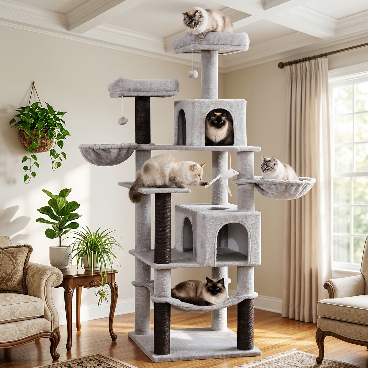 Arbre à chat, 180 cm pour animaux et maison – vue détaillée 6