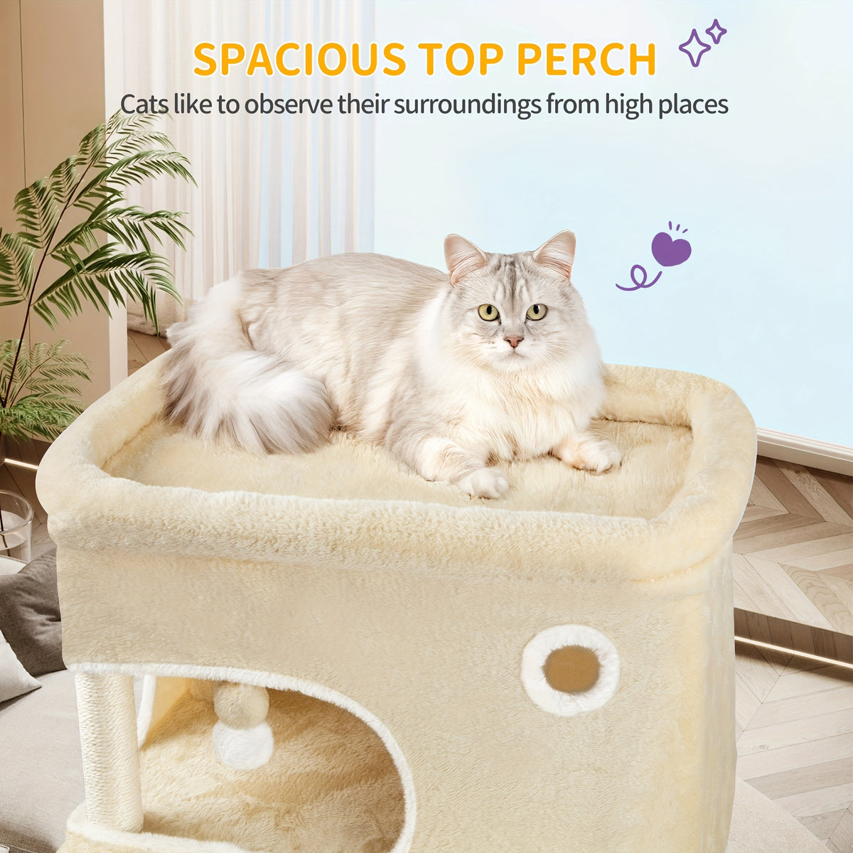 Arbre à chat, 203 cm pour animaux et maison – vue détaillée 12