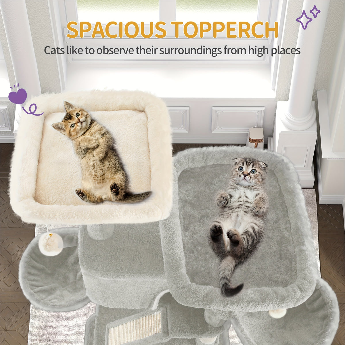 Arbre à chat, amovible pour animaux et maison – vue détaillée 6