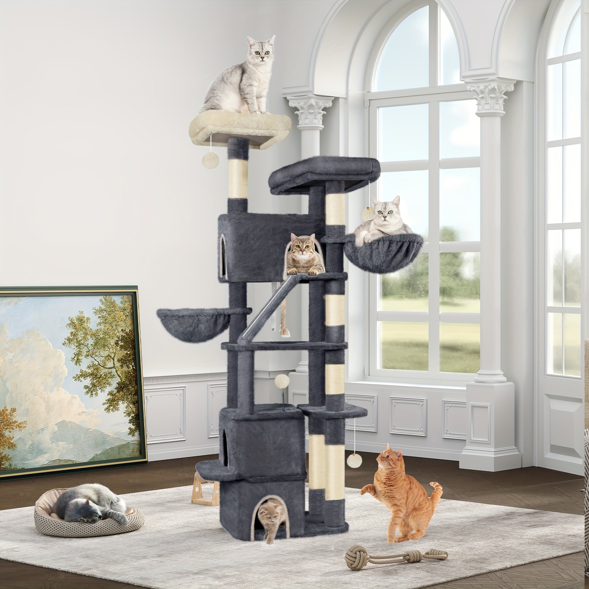 Arbre à chat, amovible pour animaux et maison – vue détaillée 8