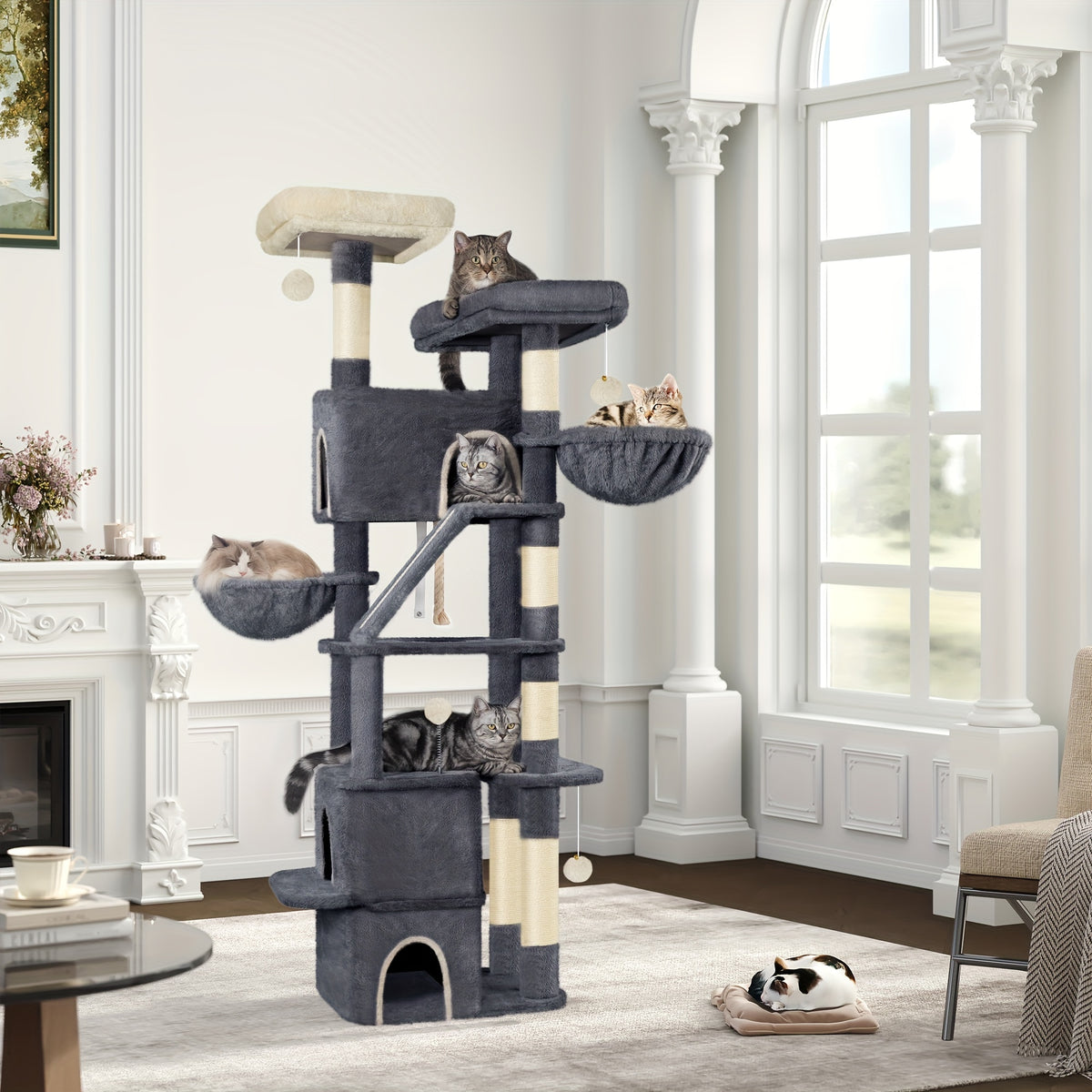 Arbre à chat, amovible pour animaux et maison – vue détaillée 9