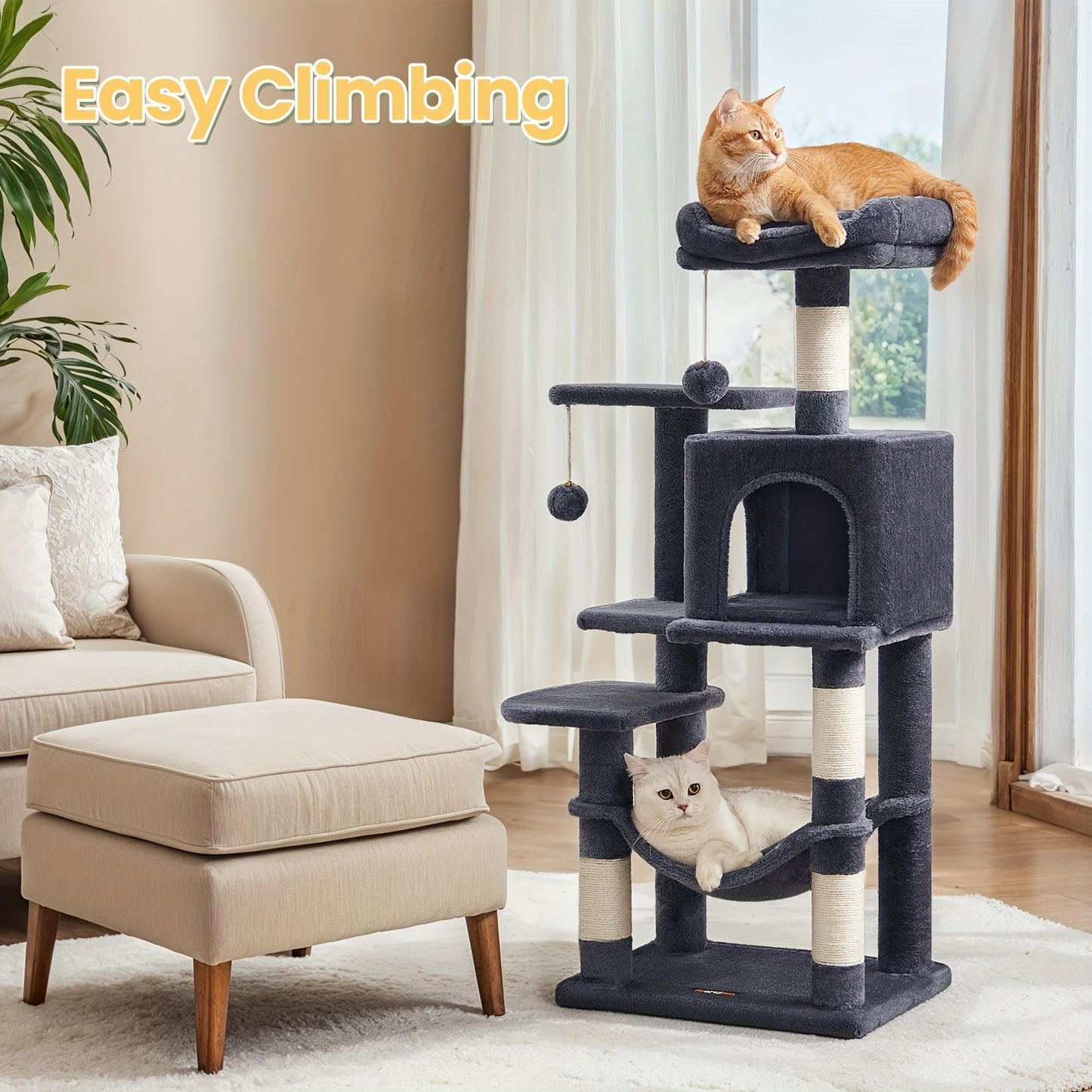 Arbre à chat, Gris clair pour animaux et maison – vue détaillée 4