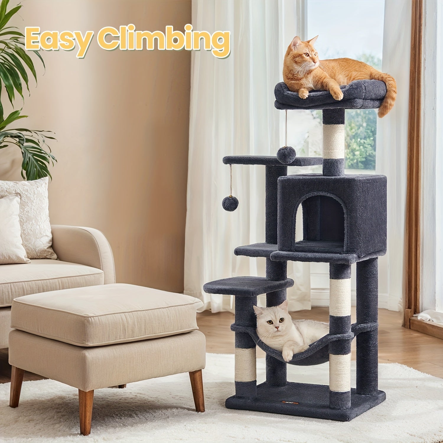 Arbre à chat, Gris clair pour animaux et maison – vue détaillée 4