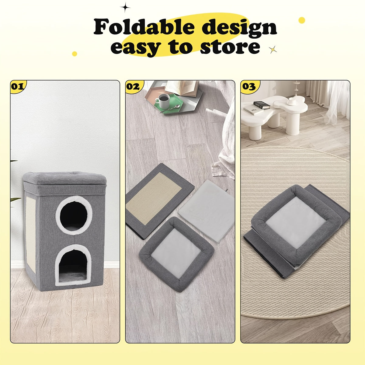 Arbre à chat, pliable pour animaux et maison – vue détaillée 5