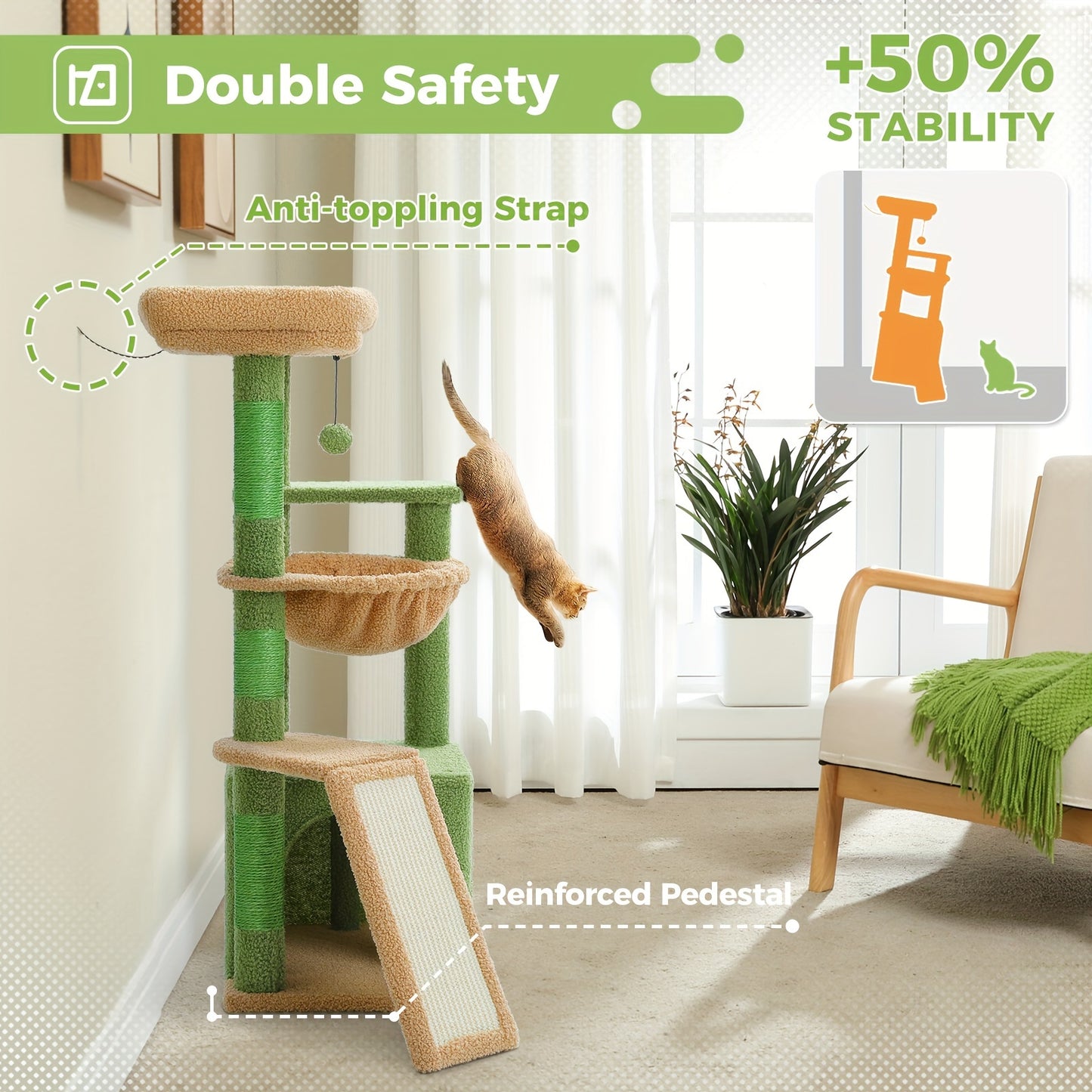 Arbres à chat et tours, 90cm pour animaux et maison – vue détaillée 8