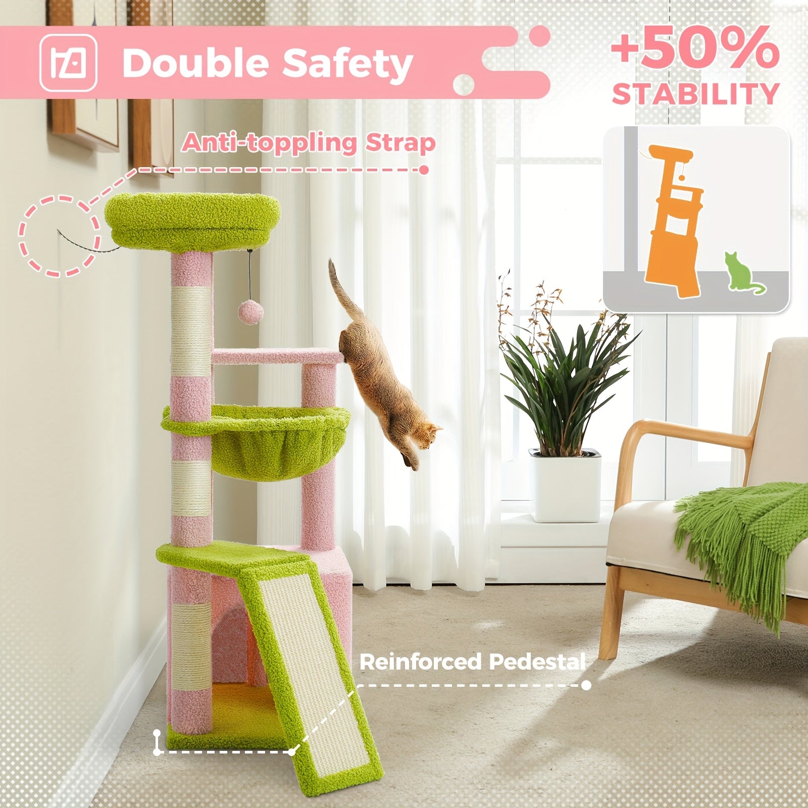Arbres à chat et tours, 90cm pour animaux et maison – vue détaillée 11