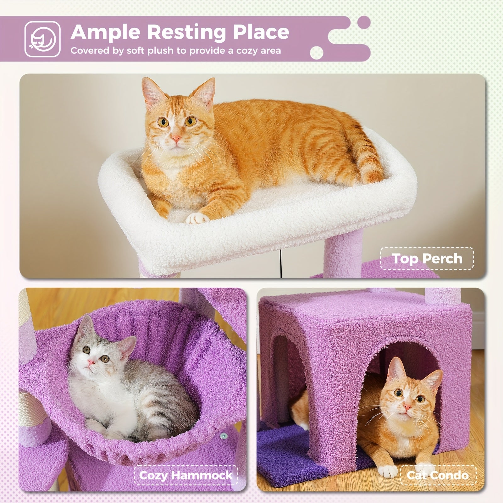 Arbres à chat et tours, 90cm pour animaux et maison – vue détaillée 13
