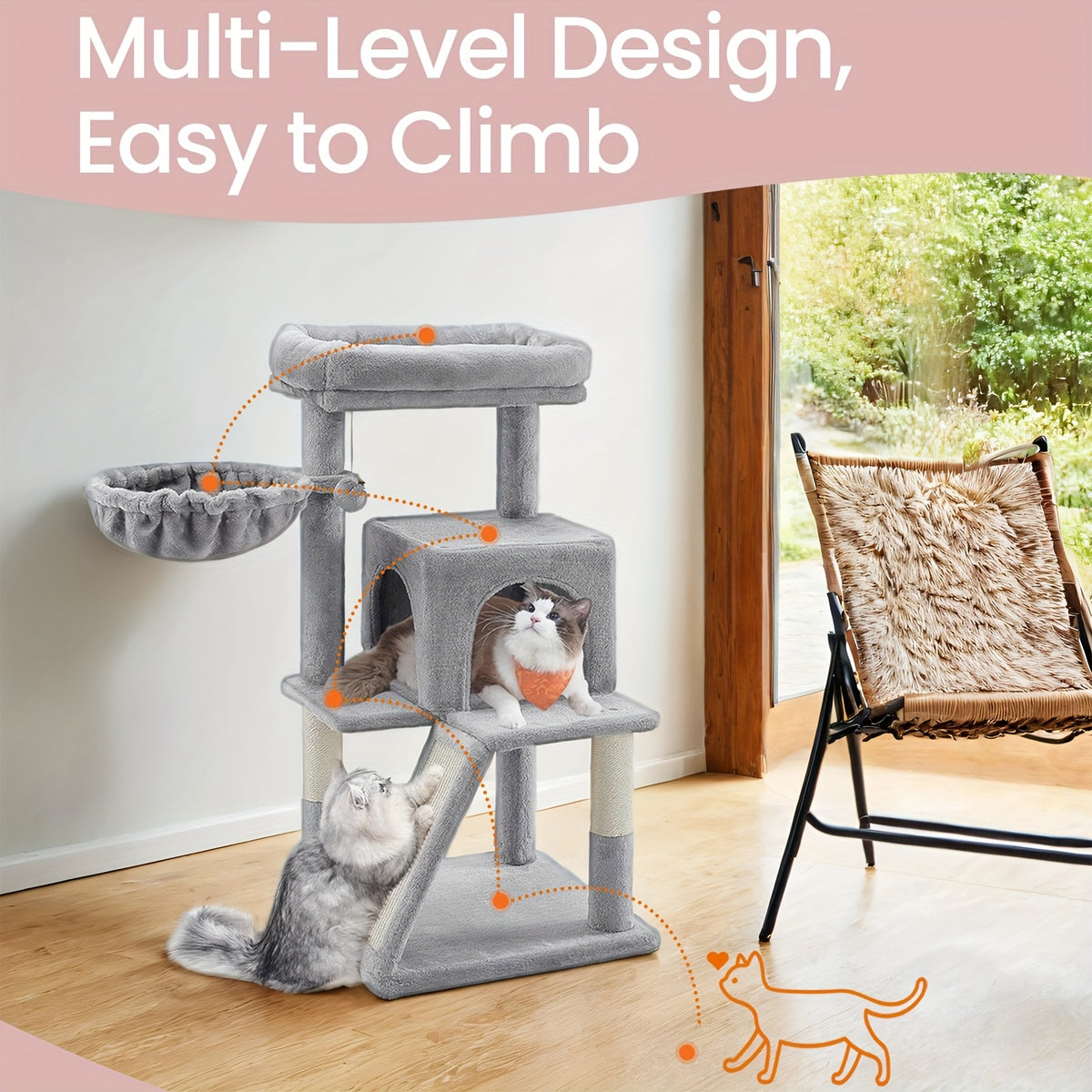 Arbres à chat et tours, Gris foncé pour animaux et maison – vue détaillée 2