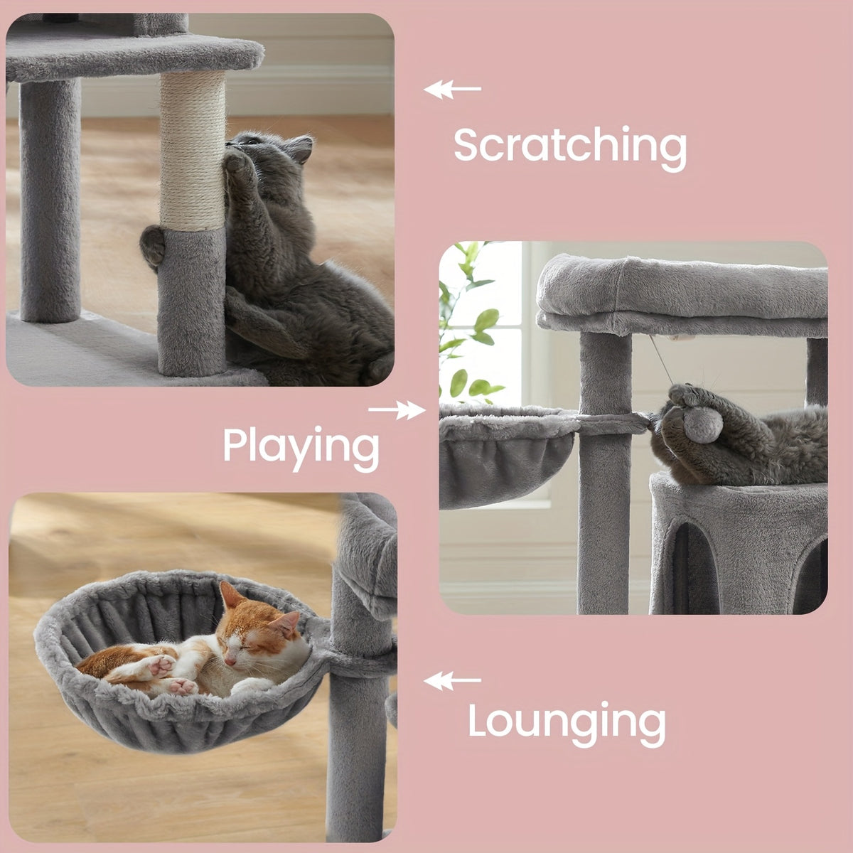 Arbres à chat et tours, Gris foncé pour animaux et maison – vue détaillée 4