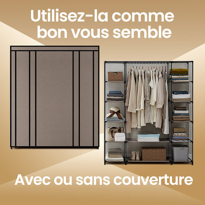 Armoire Penderie, Gris pour chambre et literie – vue détaillée 6