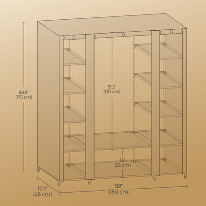 Armoire Penderie, Gris pour chambre et literie – vue détaillée 7