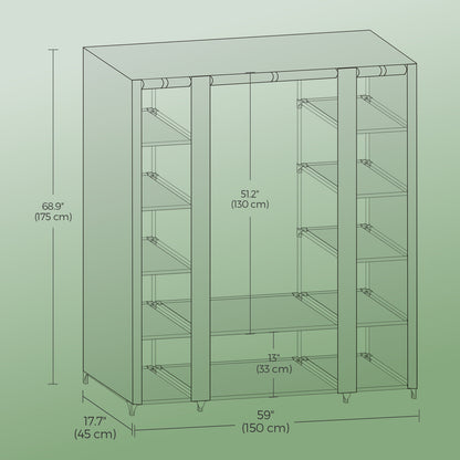 Armoire Penderie, Gris pour chambre et literie – vue détaillée 11