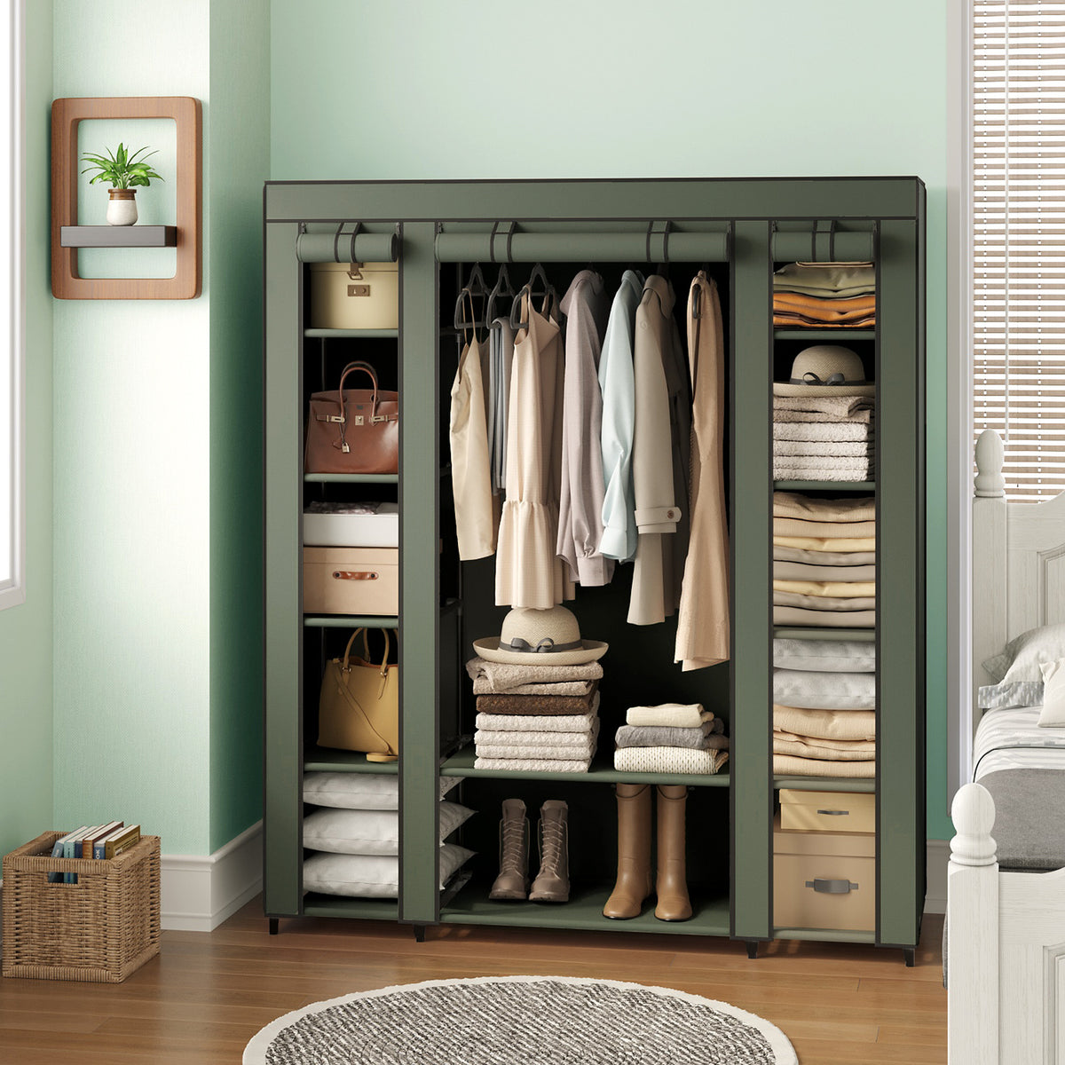 Armoire Penderie, Gris pour chambre et literie – vue détaillée 19