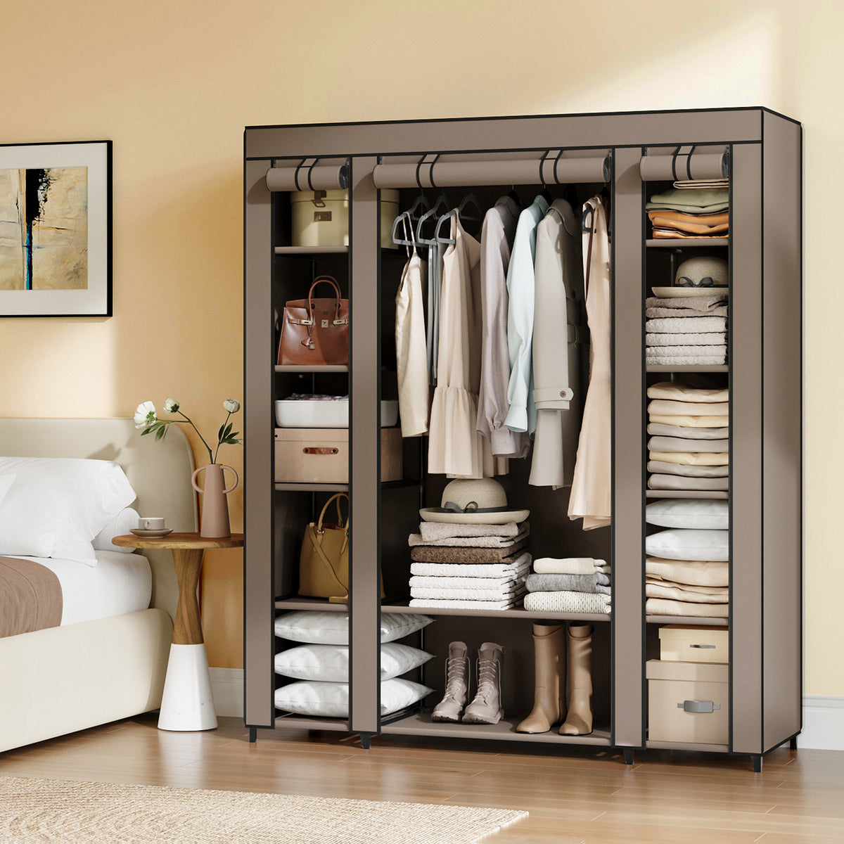Armoire Penderie, Gris pour chambre et literie – vue détaillée 22