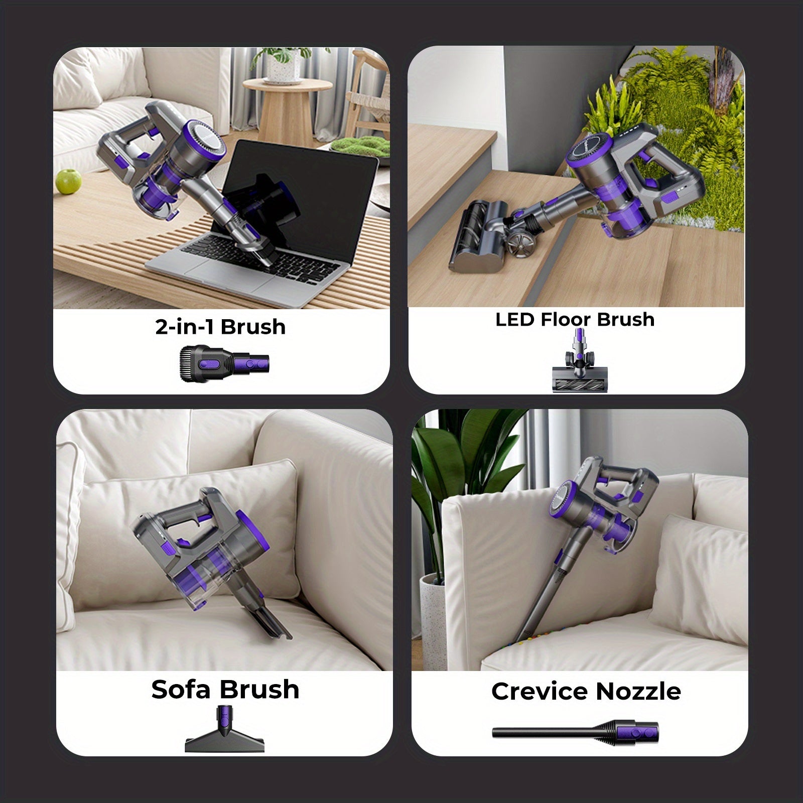 Aspirateur sans fil, 2500 mAh pour tapis et sols durs – vue détaillée 14