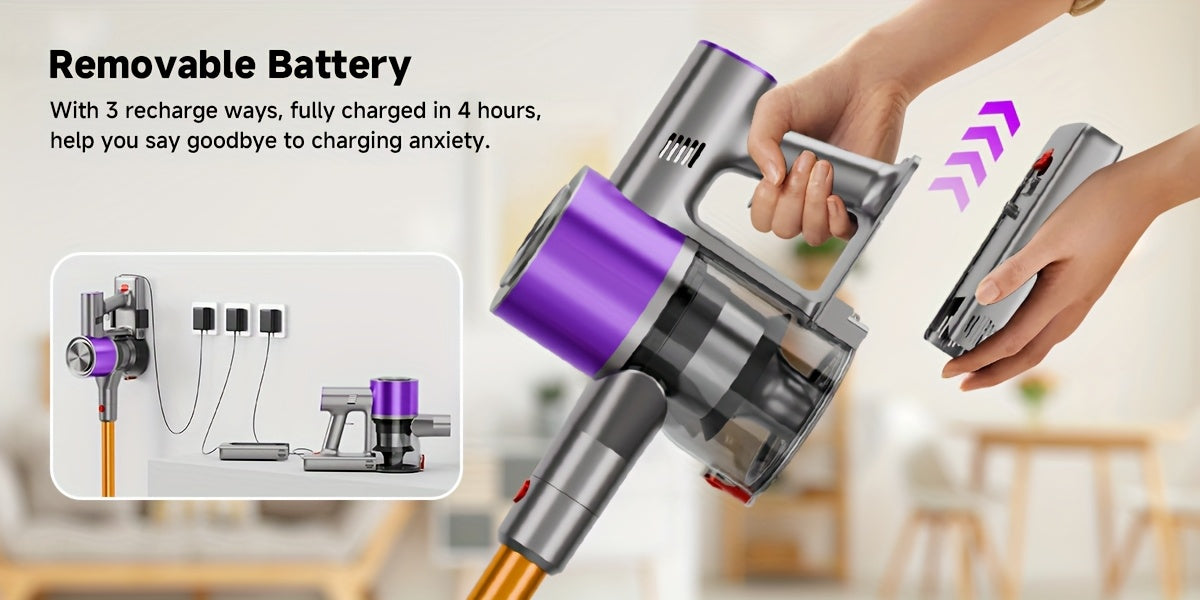 Aspirateur sans fil, 35-70KPA niveaux d'aspiration multiples pour sols durs – vue détaillée 16