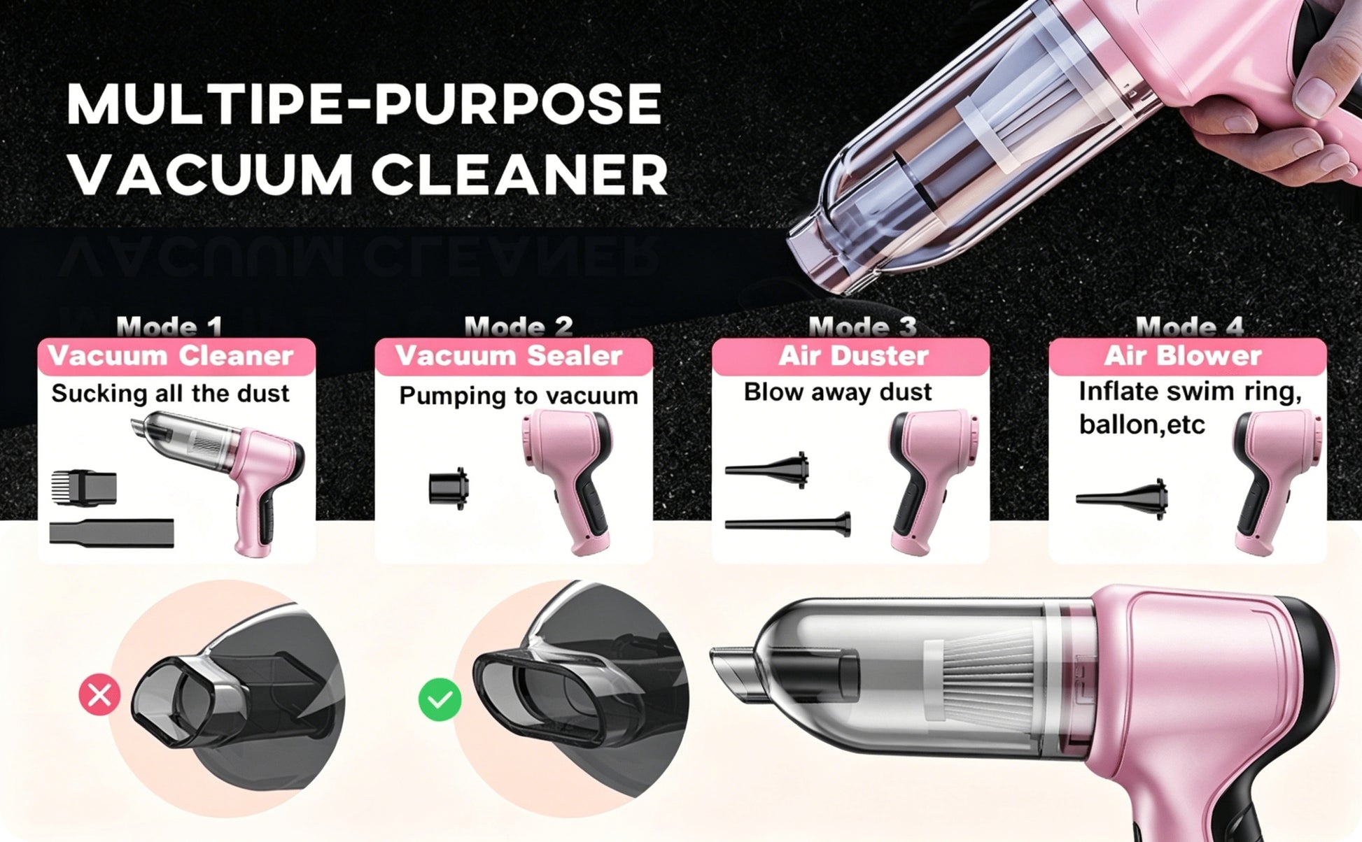 Aspirateur sans fil, 4000mAh pour sols durs et tapis – vue détaillée 14