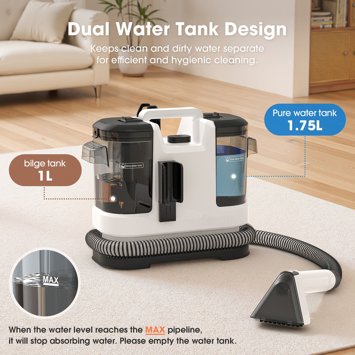 Aspirateur sans fil, 5 Kpa pour tapis et sols durs – vue détaillée 6