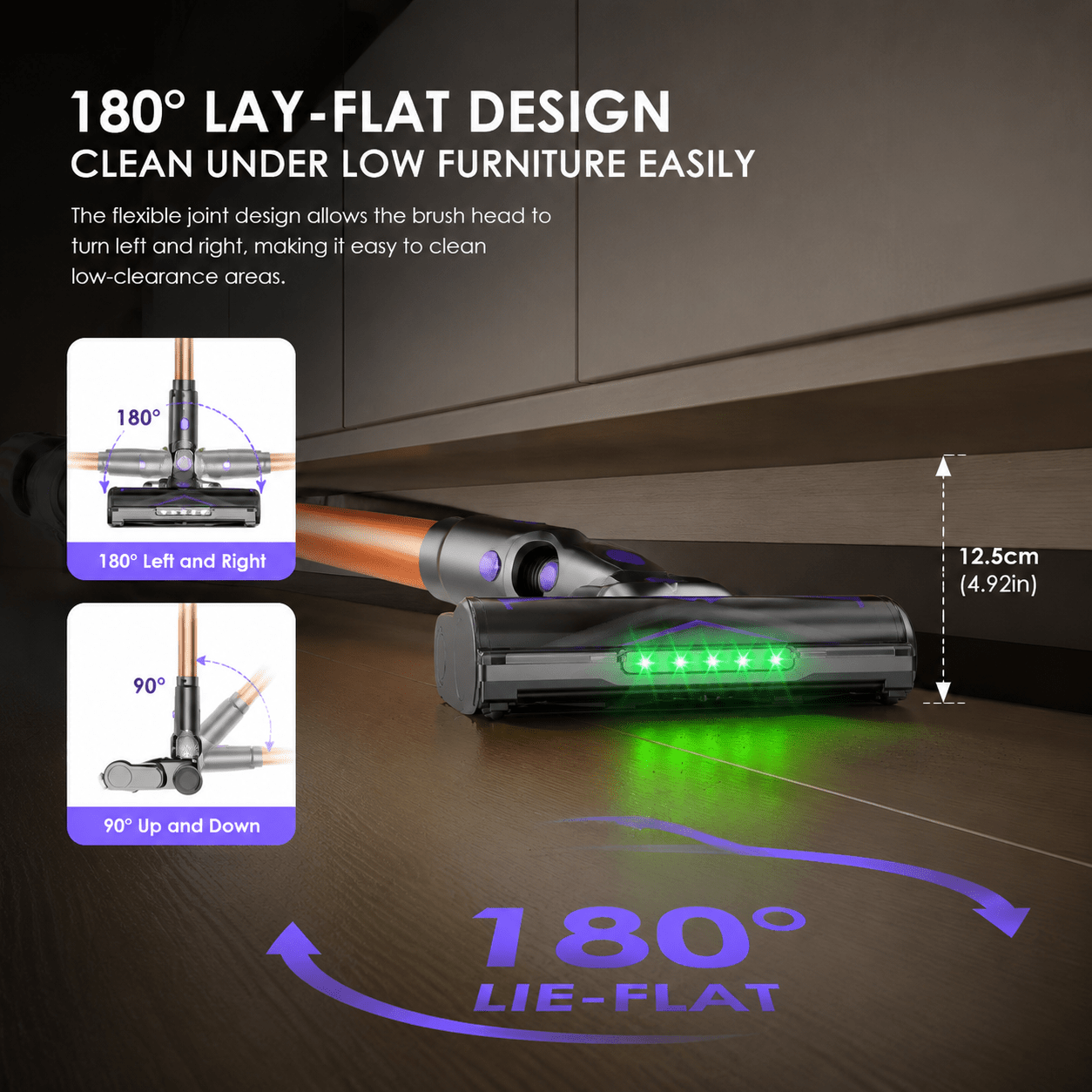 Aspirateur sans fil, 500W pour sols durs et tapis – vue détaillée 3