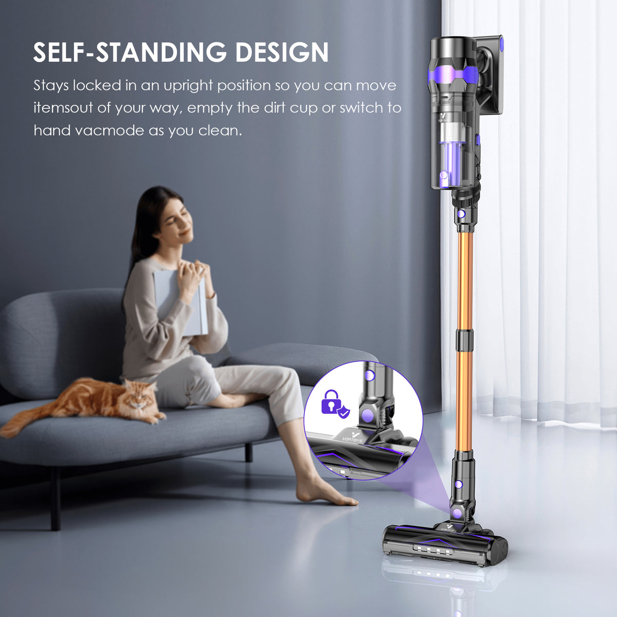 Aspirateur sans fil, 500W pour sols durs et tapis – vue détaillée 5