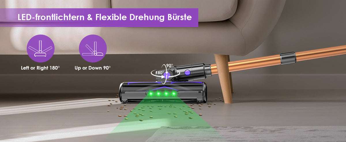Aspirateur sans fil, 500W pour sols durs et tapis – vue détaillée 13