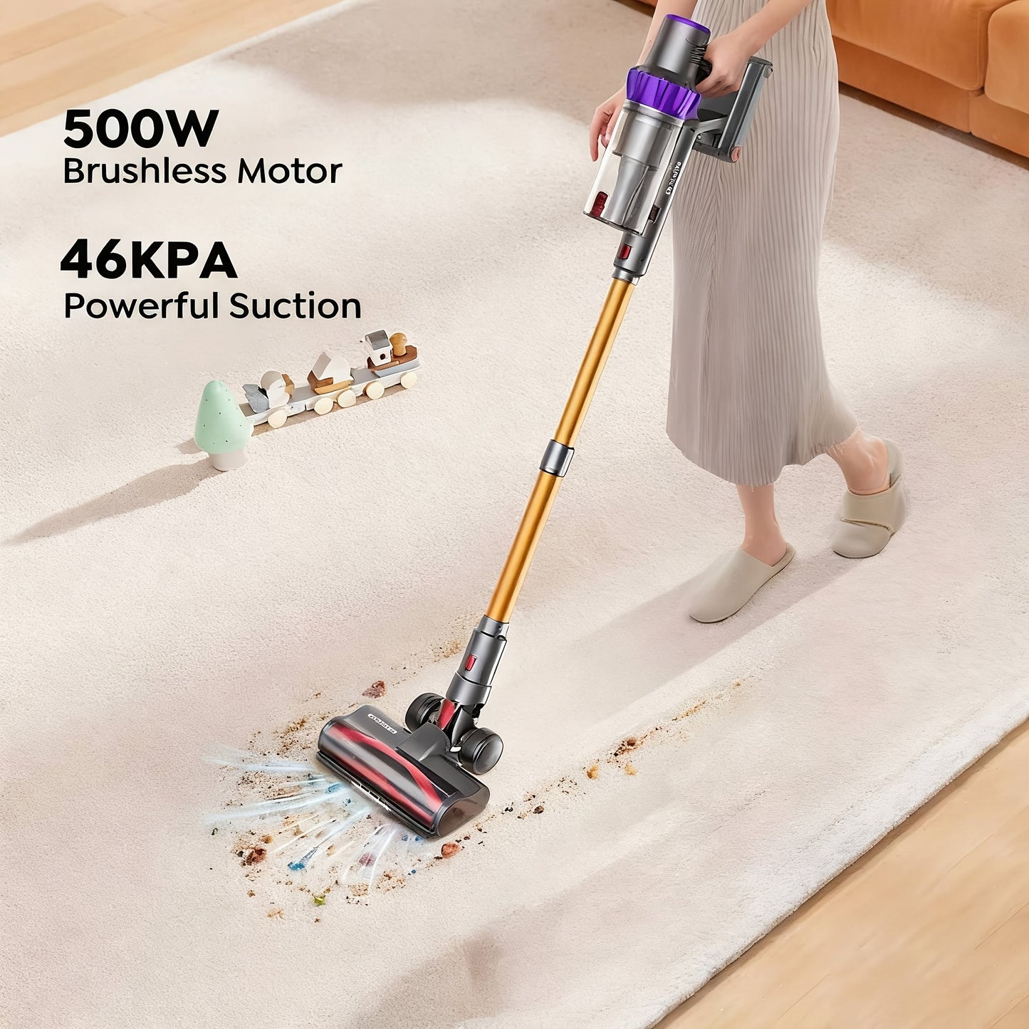 Aspirateur sans fil, 5L Parfait pour les Poils d'Animaux pour tapis et poils d’animaux – vue détaillée 2