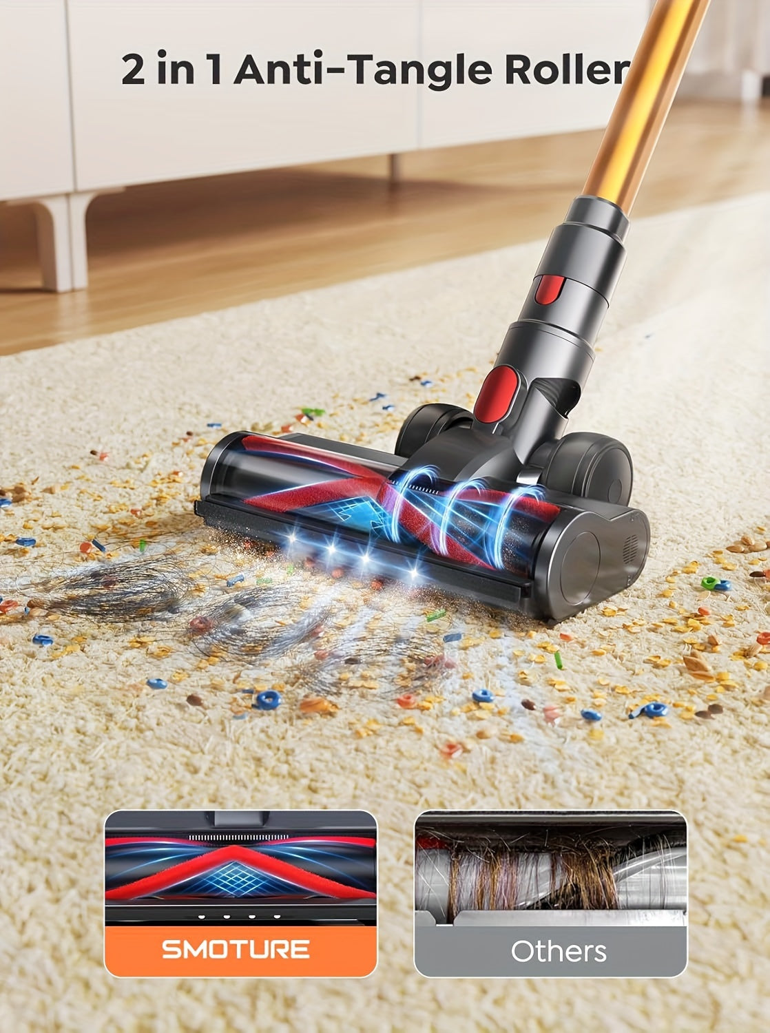 Aspirateur sans fil, 5L Parfait pour les Poils d'Animaux pour tapis et poils d’animaux – vue détaillée 14