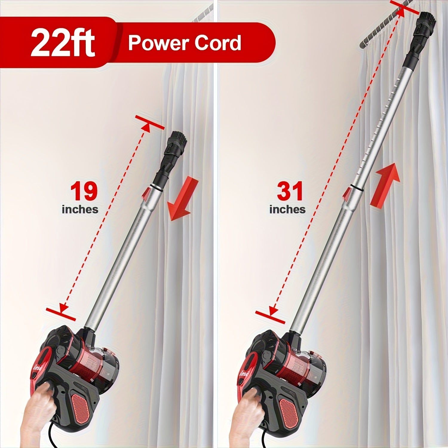 Aspirateur sans fil, 600W pour sols durs et tapis – vue détaillée 3