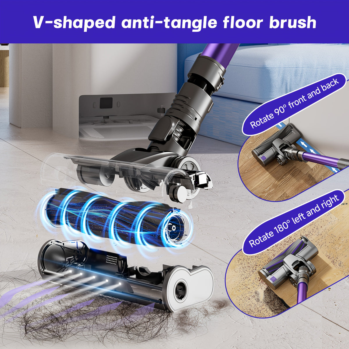 Aspirateur sans fil, 650W pour sols durs et tapis – vue détaillée 5