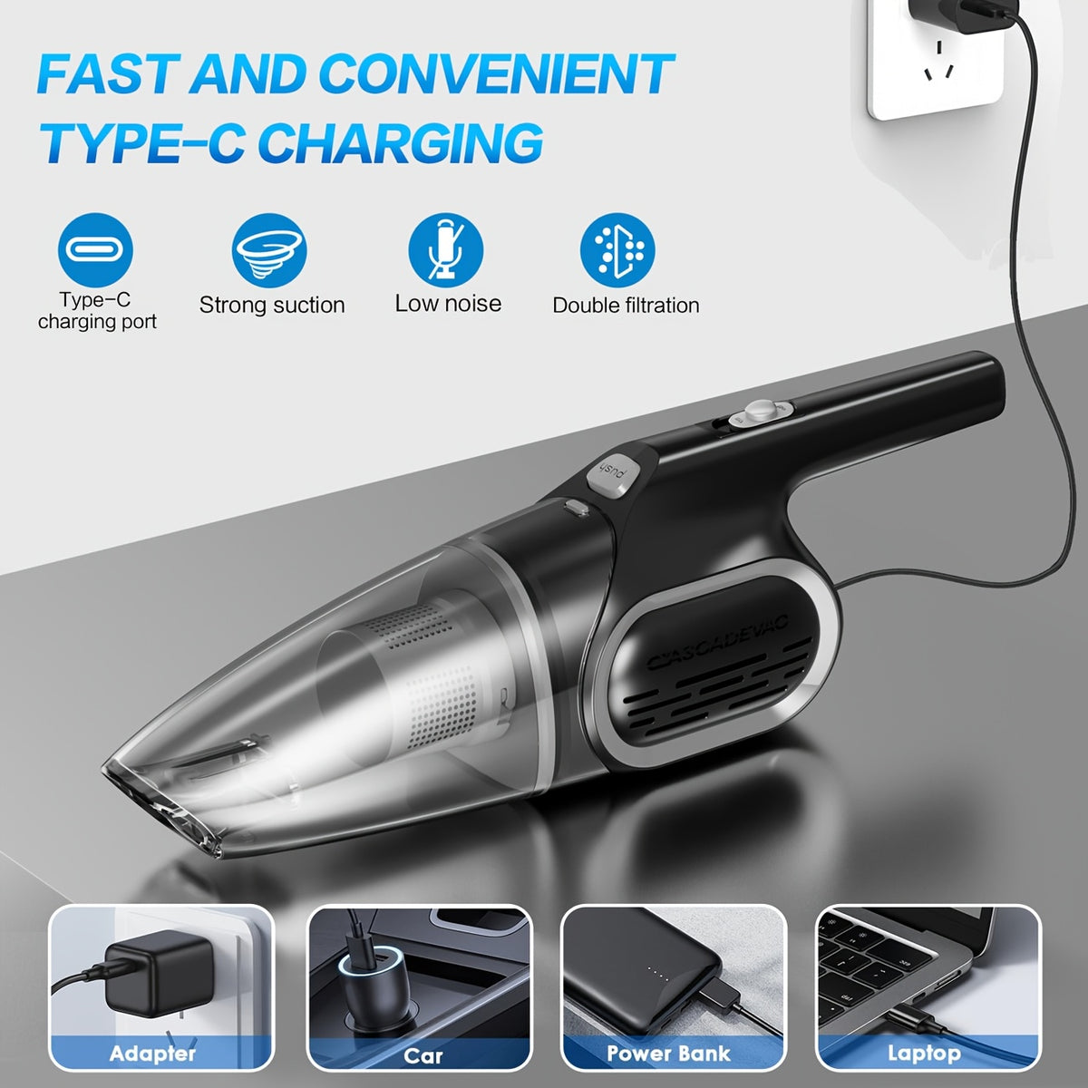 Aspirateur sans fil, 8A09/noir pour sols durs et tapis – vue détaillée 8