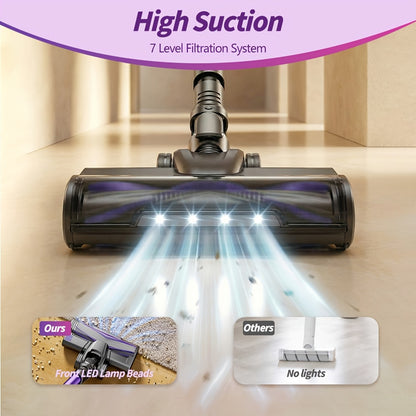 Aspirateur sans fil, Aspirateur à main super puissant H7/H5 65KPA/75KPA pour sols durs et tapis – vue détaillée 6