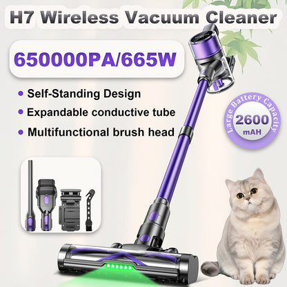 Aspirateur sans fil, Aspirateur à main super puissant H7/H5 65KPA/75KPA pour sols durs et tapis – vue détaillée 12