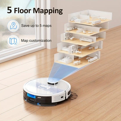 Aspirateur sans fil, Aspirateur-Laveur Robot Lubluelu SL60D pour sols durs et tapis – vue détaillée 8